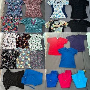 Scrub Lot/Bundle—mostly XS (Cherokee, Wink, Dickies, Peaches, Barco, etc)